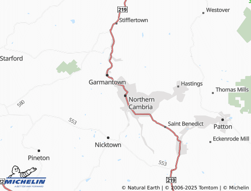 MICHELIN-Landkarte Northern Cambria - ViaMichelin