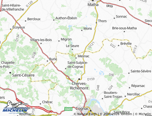 Mappa MICHELIN Mesnac - ViaMichelin
