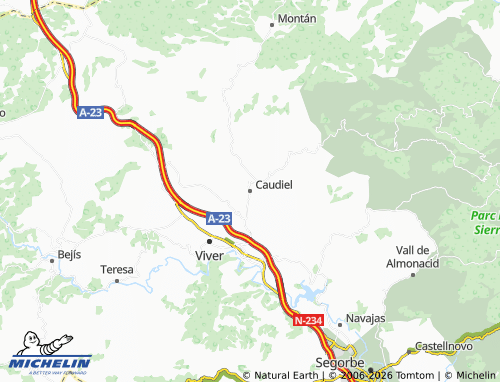 Mappa MICHELIN Caudiel - ViaMichelin