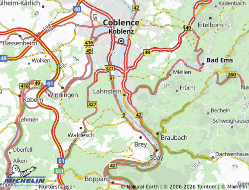 MICHELIN-Landkarte Lahnstein - ViaMichelin