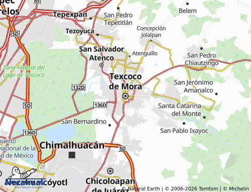 Kaart MICHELIN Texcoco de Mora - ViaMichelin