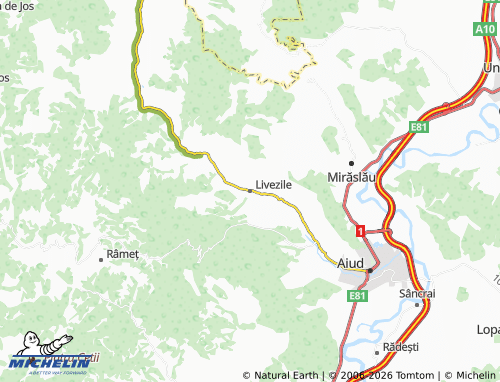 MICHELIN Livezile map - ViaMichelin