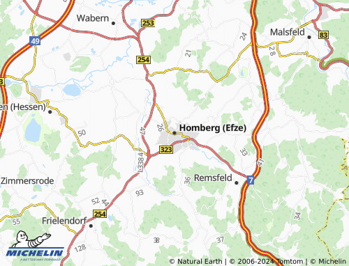 MICHELIN-Landkarte Homberg (Efze) - ViaMichelin