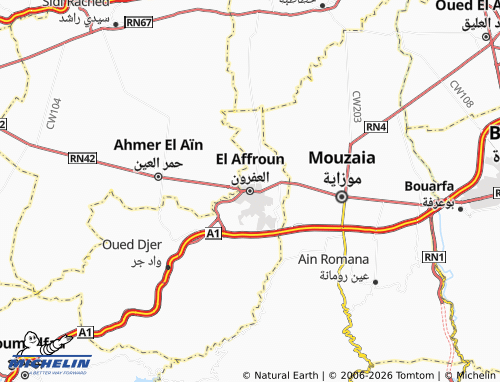 MICHELIN-Landkarte al-'Afroun - ViaMichelin
