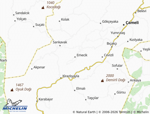 Mapa MICHELIN Emecik - ViaMichelin