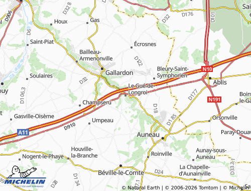 Mappa MICHELIN Le Gué-de-Longroi - ViaMichelin