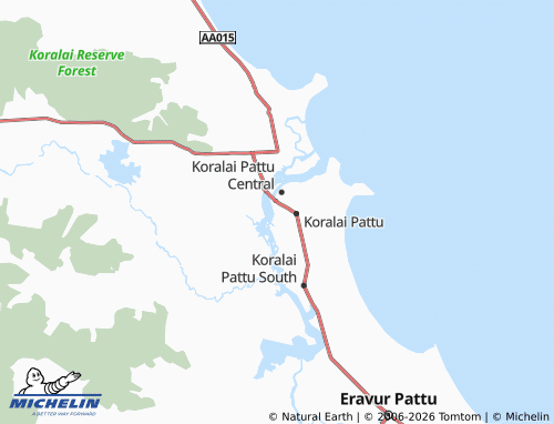 Kaart MICHELIN Oddamavadi 03 - ViaMichelin