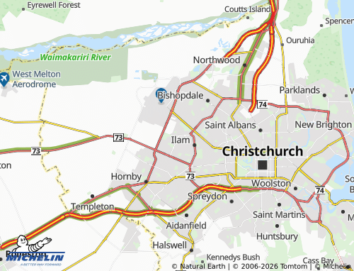 Mapa MICHELIN Avonhead - ViaMichelin