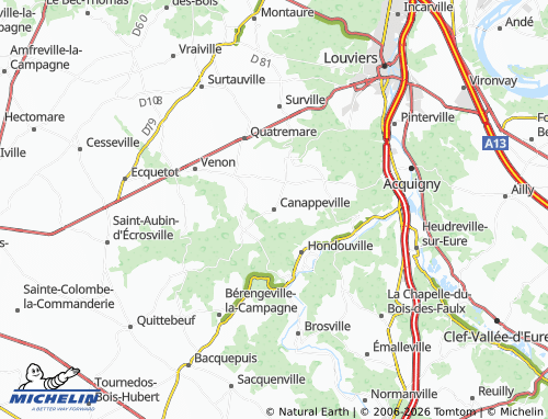 Carte MICHELIN Canappeville - ViaMichelin