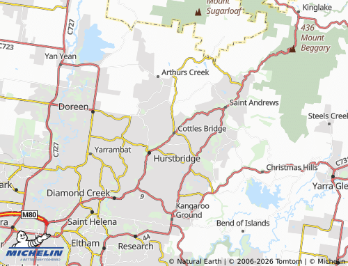 Mapa MICHELIN Cottles Bridge - ViaMichelin
