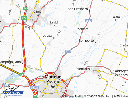 MICHELIN Secchia map - ViaMichelin