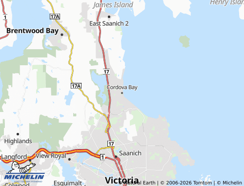 MICHELIN Cordova Bay map - ViaMichelin