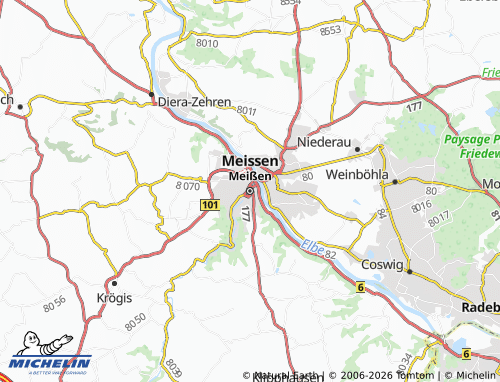 MICHELIN Meissen map - ViaMichelin