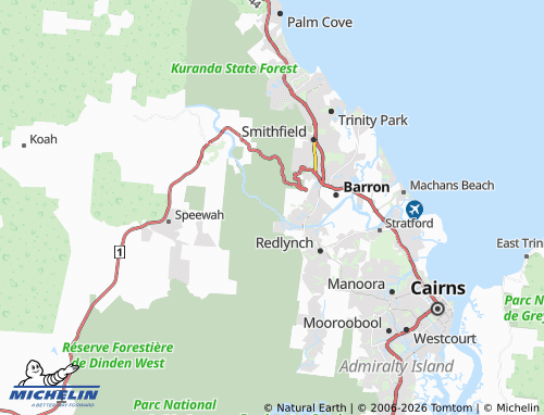 Mapa MICHELIN Barron Gorge - ViaMichelin