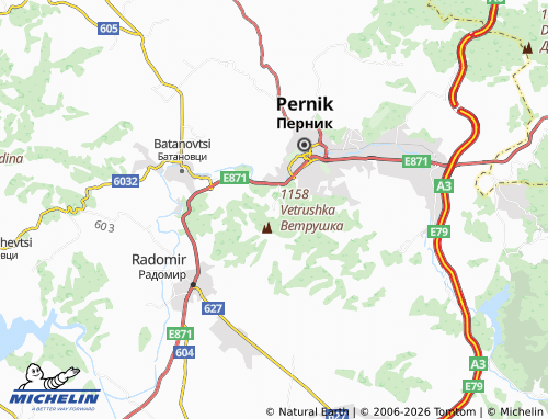 Kaart MICHELIN Cherna gora - ViaMichelin
