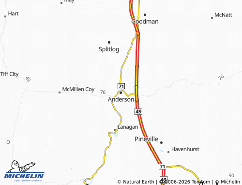 Mapa MICHELIN Anderson - ViaMichelin