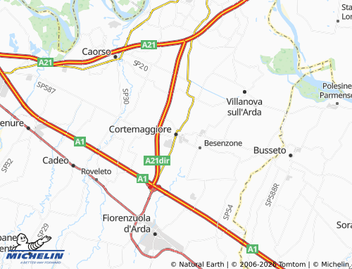 MICHELIN Cortemaggiore map - ViaMichelin