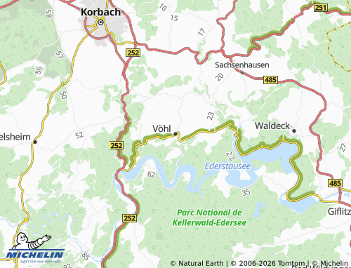MICHELIN Vöhl map - ViaMichelin