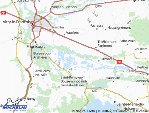 Carte MICHELIN Matignicourt-Goncourt - ViaMichelin