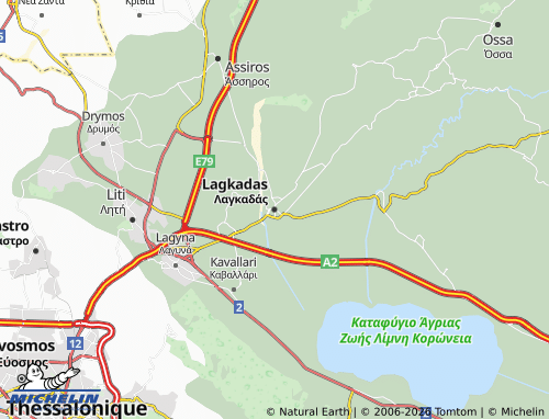 MICHELIN Lagkadas map - ViaMichelin