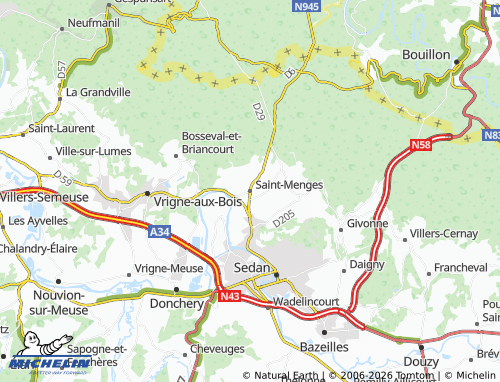 Mapa MICHELIN Saint-Menges - ViaMichelin