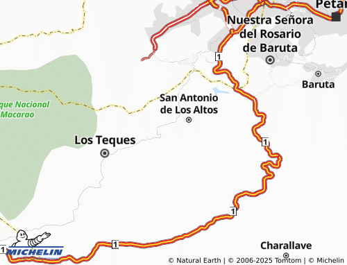 MICHELIN Los Budares map - ViaMichelin