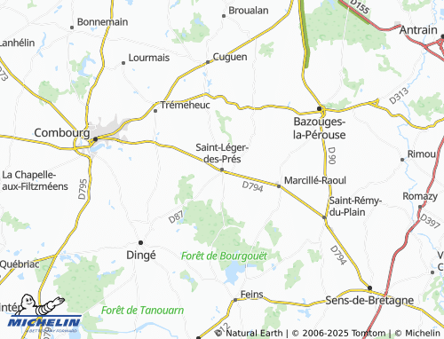 MICHELIN Saint-Léger-des-Prés map - ViaMichelin