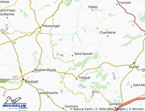 Mapa MICHELIN Saint-Sauvier - ViaMichelin