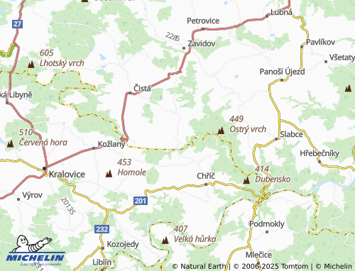MICHELIN Milíčov map - ViaMichelin