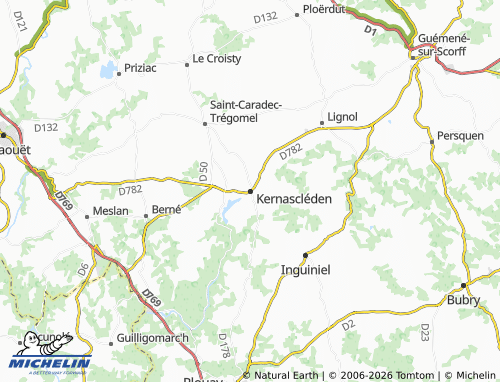 MICHELIN Kernascléden map - ViaMichelin