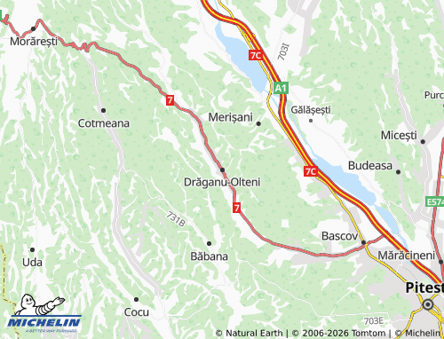 MICHELIN Drăganu-Olteni map - ViaMichelin