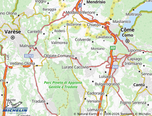 MICHELIN Olgiate Comasco map - ViaMichelin