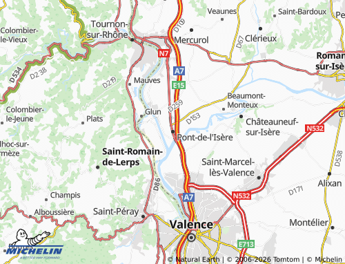 MICHELIN-Landkarte Pont-de-l'Isère - ViaMichelin