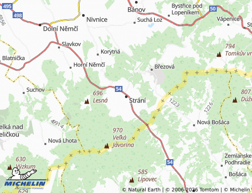 Mappa MICHELIN Strání - ViaMichelin