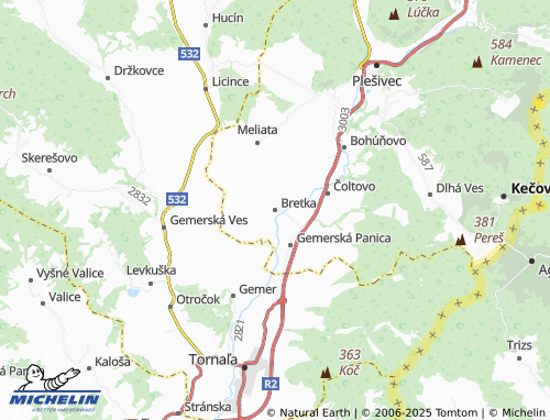 MICHELIN-Landkarte Bretka - ViaMichelin