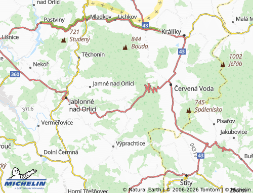 Mappa MICHELIN Orličky - ViaMichelin