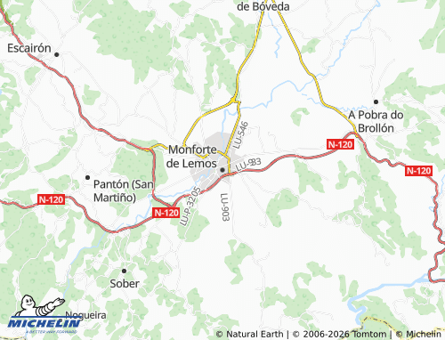 MICHELIN-Landkarte Monforte de Lemos - ViaMichelin