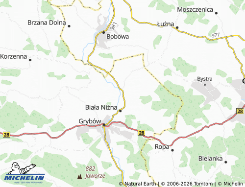 MICHELIN-Landkarte Stróże - ViaMichelin