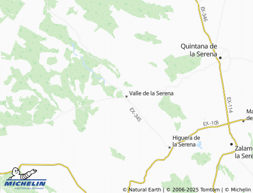 MICHELIN-Landkarte Valle de la Serena - ViaMichelin