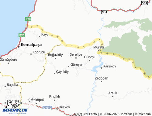 MICHELIN-Landkarte Şerefiye - ViaMichelin