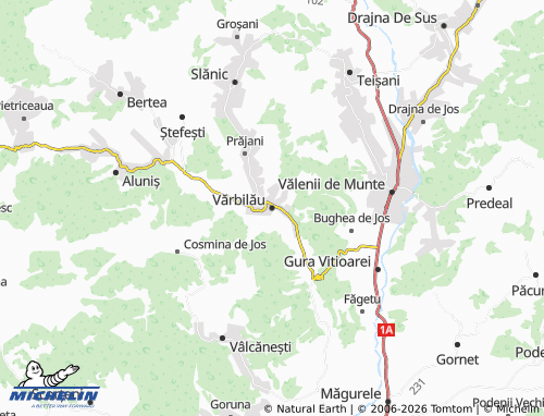 Carte MICHELIN Vărbilău - ViaMichelin