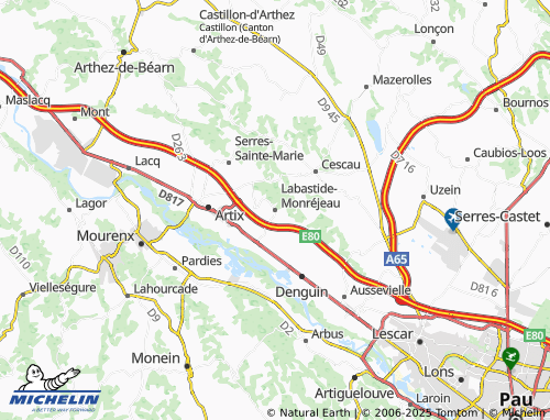 MICHELIN Labastide-Monréjeau map - ViaMichelin