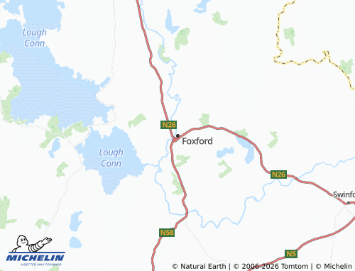 Carte MICHELIN Foxford - ViaMichelin