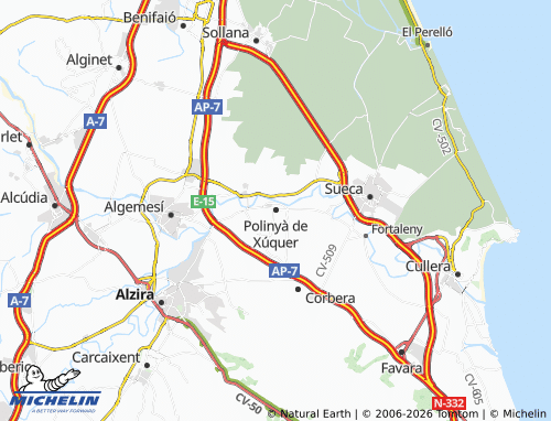 Mappa MICHELIN Polinyà de Xúquer - ViaMichelin