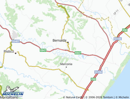 Carte MICHELIN Bernalda Scalo - ViaMichelin