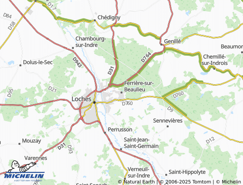 MICHELIN Ferrière-sur-Beaulieu map - ViaMichelin