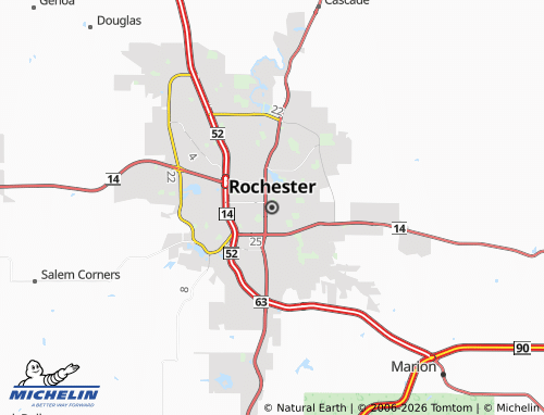 Carte MICHELIN Rochester - ViaMichelin