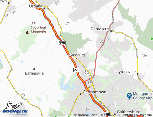 MICHELIN Clarksburg map - ViaMichelin