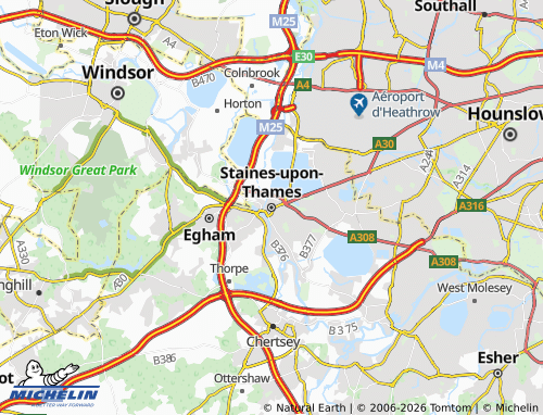 MICHELIN Staines-upon-Thames map - ViaMichelin