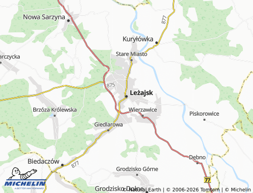 MICHELIN Leżajsk map - ViaMichelin